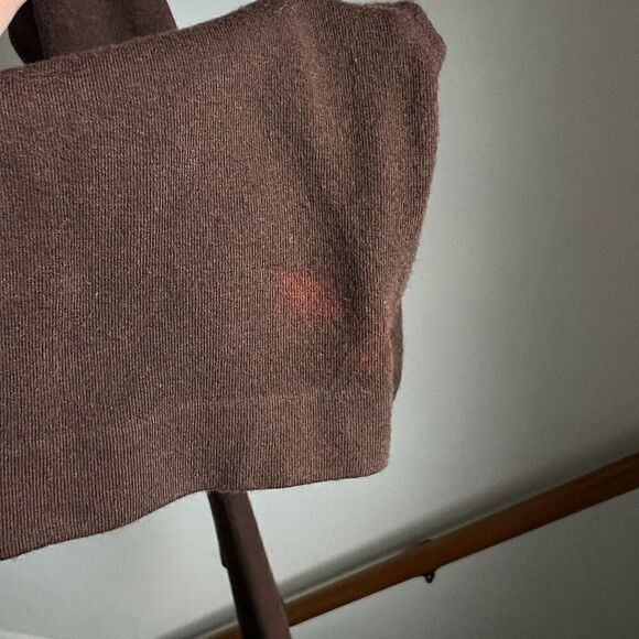 Elle Tian‎ Matching Two Piece Set Long line Tunic Top Capri Leggings Brown - Picture 9 of 9